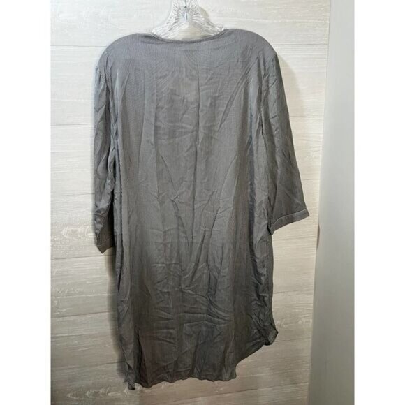 Linen Blend‎ Tunic Shirt Dress Black and White Pin Stripes Size 8 - Picture 2 of 6